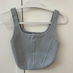 ARITZIA Babaton Sculpt Knit Bustier Tank in Light Blue